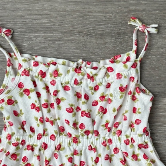 POLO RALPH LAUREN Baby Girl Toddle STRAWBERRY ROMPER One Piece Cotton Sz 18M - Picture 2 of 13